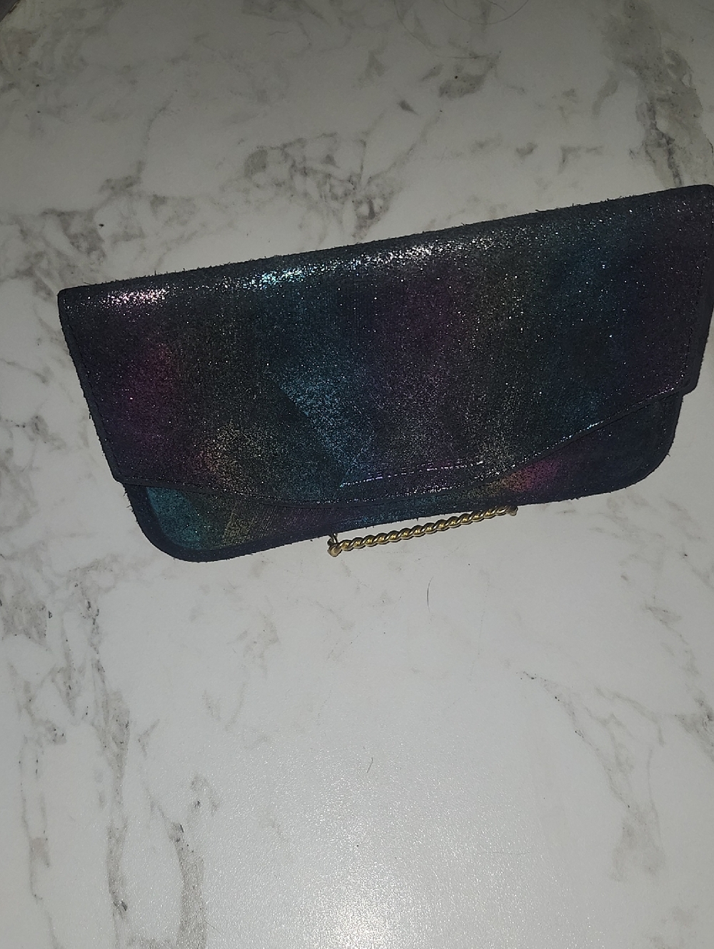 Aimee Kestenberg Distressed Iridescent Leather Clutch